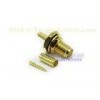 Gold SMA Male Female Coaxial Connectors Bulkhead Crimp Style with Reverse Polarity Plug