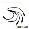 20AWG 1 To 4 Way DC Power Splitter Cable With Tuning Fork DC Plug And Jack (SP1-4H)