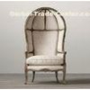 Traditional Versailles Fabric Living Room Chairs with Dramatic dome and deep wings
