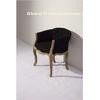 French Antique Style Hand Carved Low Back black Fabric living room chairs for Make up