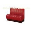 Upholstered Red Genuine Leather RestaurantBoothSeating Furniture