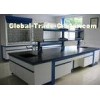 Heavy Duty School Biology Lab Island Bench Steel And Wood Furniture With Sink