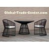 Outdoor Dining Furniture 2 Rattan Chairs With Table , 15 Degree Angle Back Seat