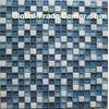 Square Blue Marble Max Stone Glass Mosaic Tile For Kitchen Wall 23x23mm