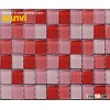Red Wall Crystal Glass Mosaic Tiles For Home & KTV