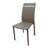Hard PVC Leather French High Backed Dining Chairs Brown 44 x 59.5 x 95cm
