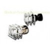 19mm / 25mm Crystal Curtain Finials , Three Layers Glass Curtain Rod Ends