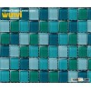China Blue Crystal Glass Mosaic Tile for Bathroom Wall Mosaic Tile