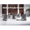 Grey Rattan Garden Table And 4 Chairs / Round Rattan Table And Chairs