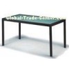 Outdoor Or Indoor Black Rattan Garden Table , Simple Framework Style