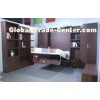 Light Walnut Vertical Wall Bed Space Saving With Bookshelf  & Sofa