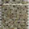 Amber yellow glass mosaic for fireplace