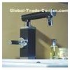 Square Ceramic Brass Basin 1 Hole Tap Faucet With Bake Lacquer Surface For Hotel
