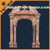Natural Antique Stone Door Surrounds With Sunset Red Marble Pillar