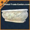 Freestanding Natural Stone Tub With White Marble For Bathroom