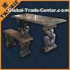 Simply Marble Garden Ornaments With Outdoor Stone Bench For Decking