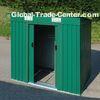 8x4 Easy Build Metal Pent Shed With Double Sliding Door , Green / Grey / Cream