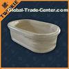 Beige Round Natural Stone Tub Soaking Hand Carved Polished Marble