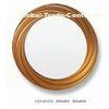 Unique Round Decorative Framed Mirror With Golden Frame , Lamination Glass
