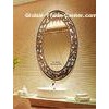 Oval Large Decorative Copper Framed Bathroom Mirror For Ornament , Deep-Carving