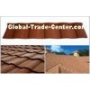 Wave / Double Roman Roof Tiles / Aluminum - Zinc Coating Stone Chip Coated Steel Roofing Tile
