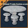 Elegant White Marble Garden Ornaments With Round Marble Table For Home