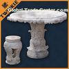 Garden Natural White Marble Outdoor Furniture Include Table And Bench
