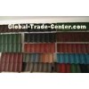 Circular Aluminum / Zinc Colorful Stone Coated Metal Roofing Tile / outdoor hotel roof tile