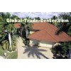 DX51D ASTM A653 Stone Coated Roofing Tiles Brown Flat For Construction