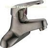 Two Holes Brushed Nickel Basin Tap Faucets , Single Lever Basin Mixer Tap