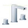 Chrome Plated Dual Rotation Handle Basin Three Hole Tap Faucets Deck Mounted
