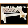 Pure Handmade Carving Marble Garden Ornaments With Outdoor Stone Bench