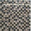Square Natural Stone Glass Mosaic Tile , Crystal Glass Kitchen Wall Tile