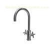 Modern Stainless Steel Double Handle Kitchen Faucet With Ceramic Cartridge
