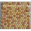 Colorful Penny Round Ceramic Mosaic Tiles , 300x300 Mesh Dotted Mosaic Tiles