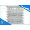 Split Surface Mixed Strip White Carrara Marble Tile Sheet For Home Bathroom Decoration