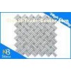 Home Decoration Basketweave Marble Mosaic Tile Carrara White Mixed Beige Dots for Bathroom