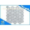 Hexagon Polished Marble Mosaic Tiles Bianco Carrara White Flooring Tile Indoor / Outdoor Use