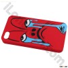 Yettide Funny Face Series Soft Solicone Cases For iphone4- Deep Red