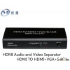 HDMI Audio and Video Separator  HDMI TO HDMI+VGA+5.1CH  converter