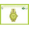Durable Yellow Silicone Strap Watches For Girls With Stainless Steel Buckle