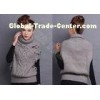 Sleeveless Chunky Womens Cable Knit Sweaters Pullover with Turn-Down Collar Drop Shoulder