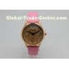 1ATM Cute pink Ladies Wrist Watches with quartz movement coffee glass