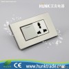 wall switch socket 1 gang switch and MF socket Grey stainless steel Material