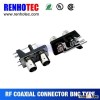 75ohm bnc jack female connector, bnc adapter, R/A pcb mount connector with black plastic housing, tw