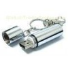 Keychain Metal USB 2.0 Flash Drive Disk Silver Battery Shaped 3 years warranty