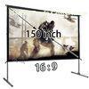 HD 150" 16 To 9 Fast Fold Projection Screen / Foldable Projection Screen With Floor Stand Alumin