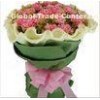 Colorful Corrugated Paper Flower Wrapping Sheets with Pink Ribbon , Eco Friendly