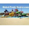 Pirate Style Water Playground Equipment Fiberglass Kid Water Slides