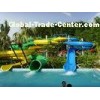 yellow / blue Giant Spiral Water Slide , child swimming pool tube water slides